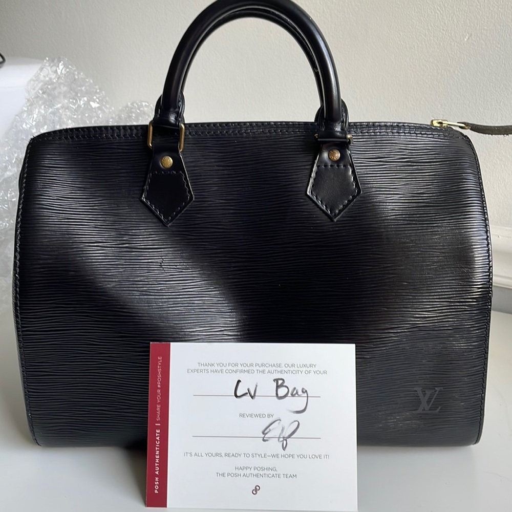LV BLACK EPI LEATHER SPEEDY